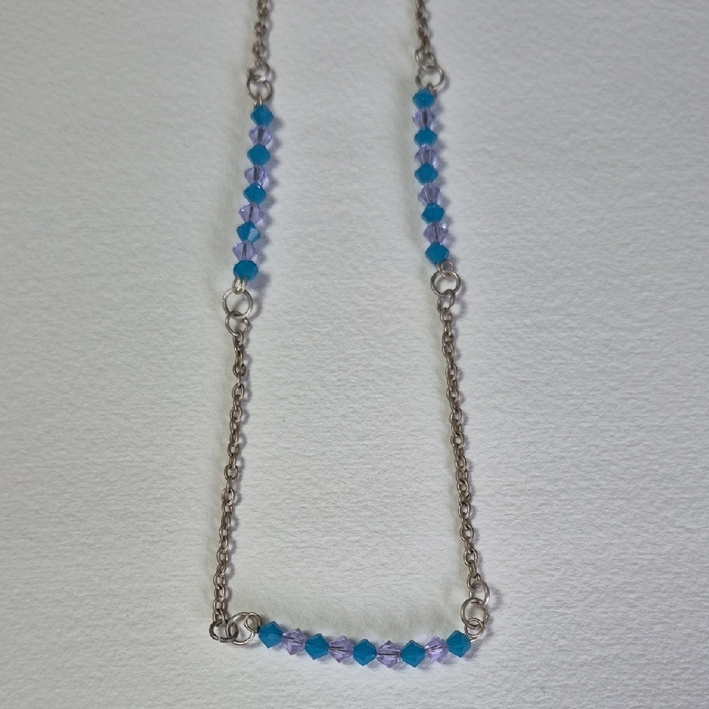 Handmade Blue Swarovski Crystal Necklace